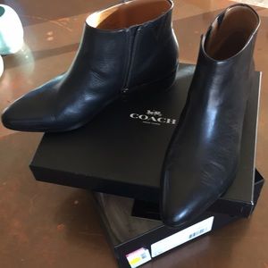 Coach black leather boots - size 9M